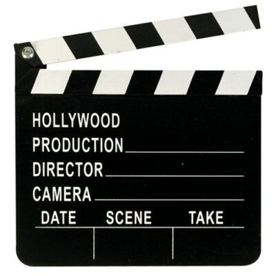 Directors Black & White Wooden Movie Clapperboard