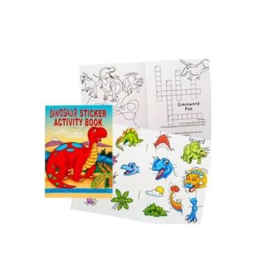 Boys Girls 36 Page Mini A6 Sticker Puzzle Colouring Activity Books - Dinosaurs - 24