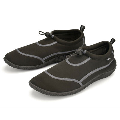 Mens Womans Child Adult Pool Beach Water Aqua Shoes Trainers - Black & Grey - Size UK 8/EU 42