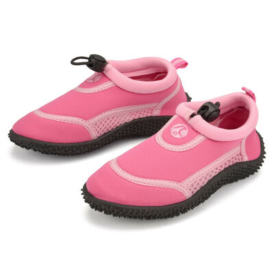 Mens Womans Child Adult Pool Beach Water Aqua Shoes Trainers - Pink & Pastel Pink - Junior Size UK 4/EU 37