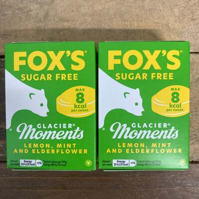 8x Fox’s Sugar Free Lemon, Mint and Elderflower Glacier Moments Boxes (8x40g)