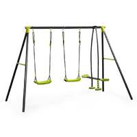 Image of Metal Garden Double Swing Set with Glider Seesaw