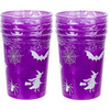 Children’s Halloween Neon Plastic Drinks Cups Set Party Tableware - Eight Purple Cups