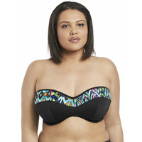 Image of Elomi Tribal Instinct Bandeau Bikini Top Black