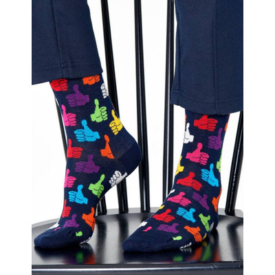 Happy Socks Thumbs Up Sock - Blue - 7-12 (UK) 41-46 (EURO)
