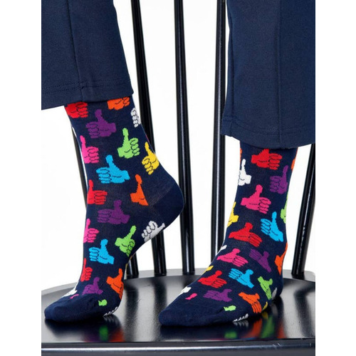 Happy Socks Thumbs Up Sock - Blue - 7-12 (UK) 41-46 (EURO)