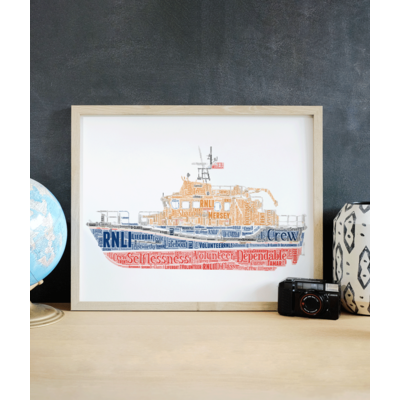 Personalised RNLI Severn Lifeboat Word Art Picture Gift