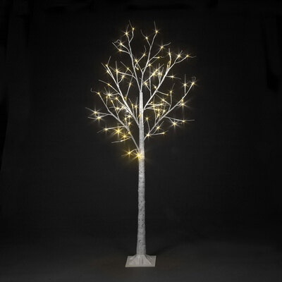 5ft Birch Tree with 64 Warm White LEDs