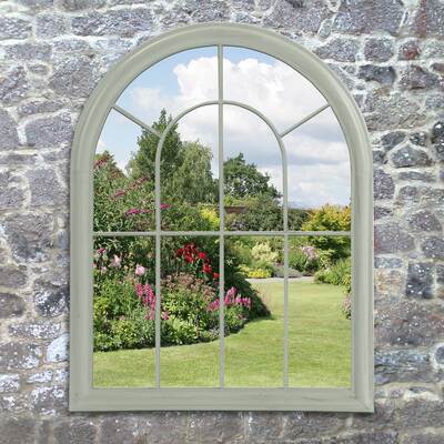 Suntime Outdoor Green Lancaster Window Style Garden Mirror