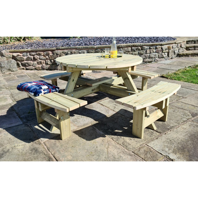 Westwood Round 8 Seater Picnic Table