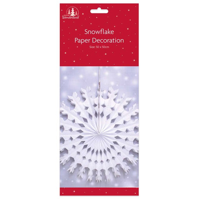 50cm Snowflake Paper Hanging Christmas Decoration