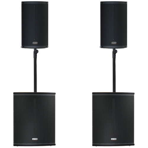 FBT X-Series Active PA System 5400W XLITE10A x2, X-SUB 115SA x2, Padded Bags and Poles