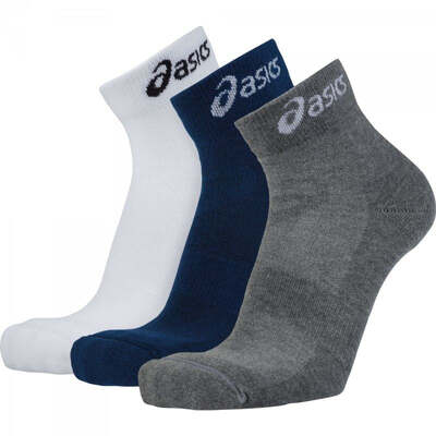 Asics Unisex 3Pack Legends Socks - White/Navy Blue/Grey