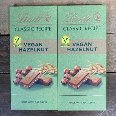 3x Lindt Classic Recipe Vegan Hazelnut Chocolate Bars (3x100g)