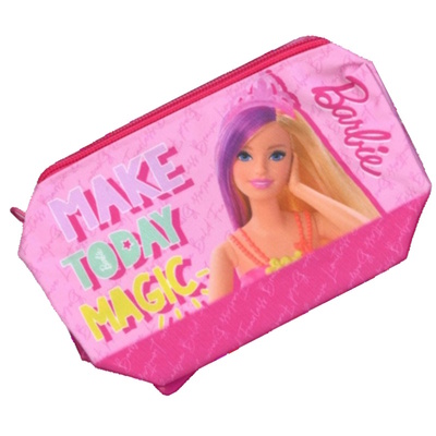 Girl Pink Barbie Rectangular Zipped Pencil Case