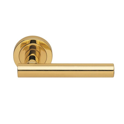 Carlisle Brass Manital Calla Door Handles On Round Rose, Polished Brass - AQ4 (sold in pairs) POLISHED BRASS