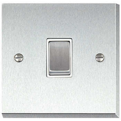 M Marcus Electrical Victorian Raised Plate 1 Gang Switches, Satin Chrome (Matt) Finish, Black Or White Inset Trims - R03.800.SC SATIN (MATT) CHROME - BLACK INSET TRIM