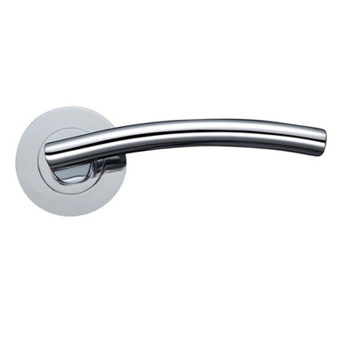 Zoo Hardware Stanza Amalfi Lever On Round Rose, Polished Chrome - ZPZ080CP (sold in pairs) POLISHED CHROME