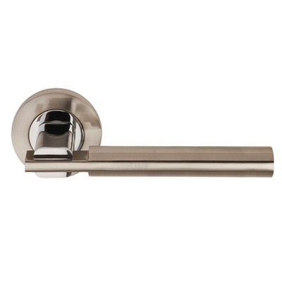 Excel Chronos Dual Finish Polished Chrome & Satin Nickel Door Handles - 3655 (sold in pairs) POLISHED CHROME SATIN NICKEL FINISH