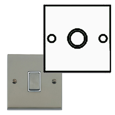 M Marcus Electrical Victorian Raised Plate 1 Gang TV/Coax Sockets, Satin Nickel Finish, Black Or White Trim - R05.821/823 SATIN NICKEL - NON-ISOLATED, BLACK INSET TRIM