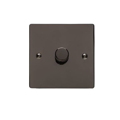 M Marcus Electrical Elite Flat Plate 1 Gang Dimmer Switch, Polished Black Nickel, 250 Watts OR 400 Watts - T06.971 POLISHED BLACK NICKEL - 250 WATTS