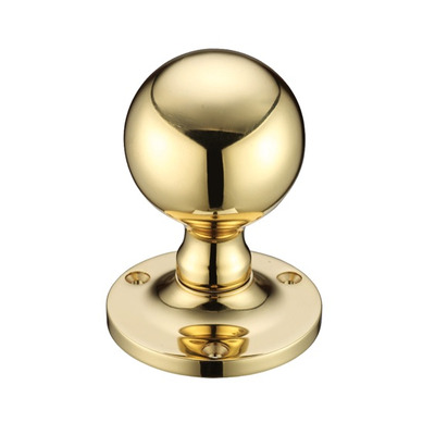 Zoo Hardware Fulton & Bray Ball Mortice Door Knobs, Polished Brass - FB202 (sold in pairs) POLISHED BRASS