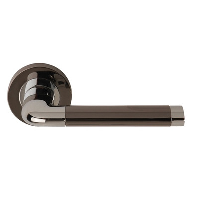 Excel Argo Lever On Round Rose, Dual Finish Polished Chrome & Black Nickel - 3570PCBN (sold in pairs) LEVER ON ROSE, POLISHED CHROME & BLACK NICKEL