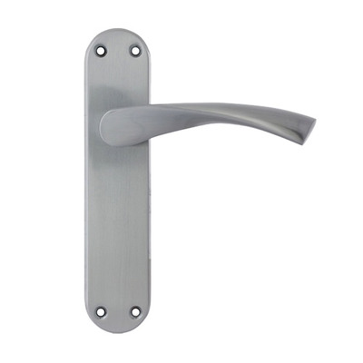 Darcel Moselle Door Handles, Satin Chrome - MOS-SC (sold in pairs) LOCK (WITH KEYHOLE)