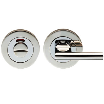 Eurospec DDA Compliant Thumbturn & Release With Indicator, Polished Stainless Steel, Satin Stainless Steel Or Duo Finish - SWT1025I DUAL FINISH: POLISHED STAINLESS STEEL & SATIN STAINLESS STEEL (WITHOUT INDICATOR)