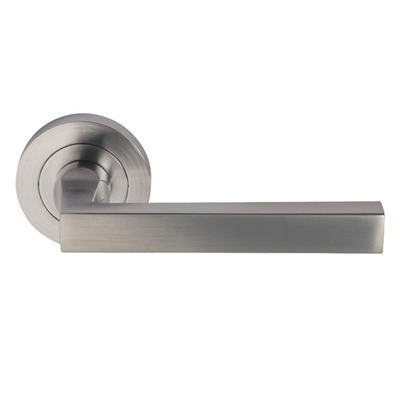 Excel Linea Lever On Round Rose, Satin Chrome - 3565SC (sold in pairs) SATIN CHROME