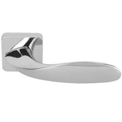 Excel Frascio Leaf Lever on Radius Square Rose, Polished Chrome - 1520/50QR/PCP (sold in pairs) POLISHED CHROME