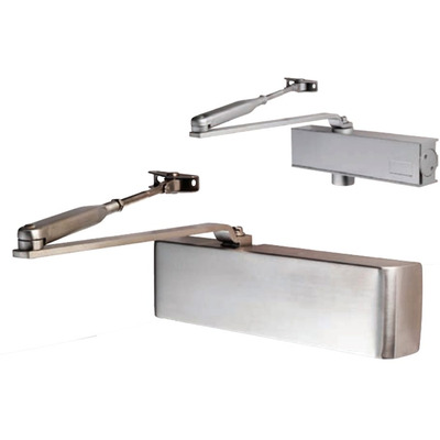 Eurospec Enduro Overhead Door Closer With Backcheck Delay, Template Variable Power Size 2-4, Various Finishes - DCT2024BC SATIN NICKEL PLATED FULL COVER PLATE