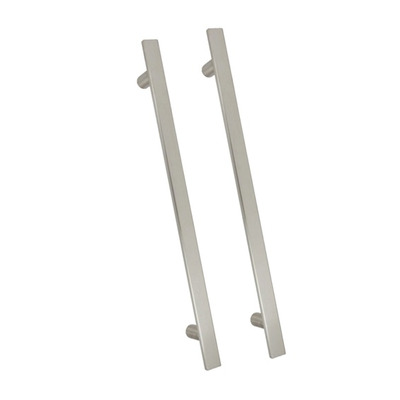 Hafele Flat Section Back To Back Fixing Pull Handles, (300mm, 425mm or 600mm c/c) Grade 316 Polished Or Satin Stainless Steel - 903.07.100 (sold in pairs) SATIN STAINLESS STEEL - 300mm