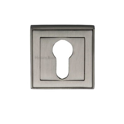 Heritage Brass Art Deco Euro Profile Key Escutcheon, Satin Nickel - DEC7020-SN SATIN NICKEL