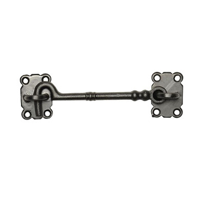 Kirkpatrick Malleable Iron Cabin Hook (Various Sizes), Smooth Black, Argent OR Pewter - AB1011 (H) SMOOTH BLACK - 16"