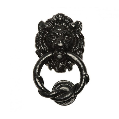 Kirkpatrick Black Antique Malleable Iron Lion Head Door Knocker - AB4896 BLACK ANTIQUE FINISH