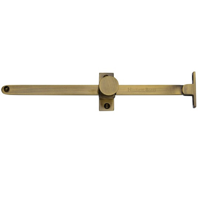 Heritage Brass Sliding Design Casement Stay (10" - 254mm), Antique Brass - V991-AT ANTIQUE BRASS - 254mm (10")