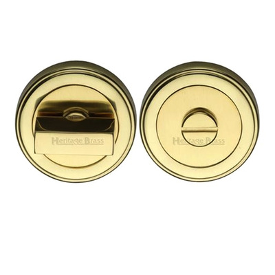 Heritage Brass Art Deco Style Round 53mm Diameter Turn & Release, Polished Brass Finish - ERD7030-PB POLISHED BRASS