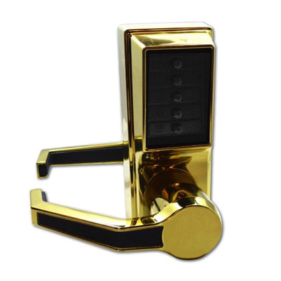 KABA Simplex L1000 Series L1021B Digital Lock Lever Operated, Polished Brass - L10350 POLISHED BRASS - LEFT HAND WITH CYLINDER