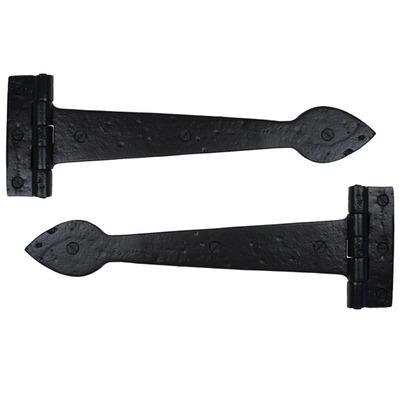 From The Anvil Cast T Hinge (Various Sizes), Smooth Black - 83624 (sold in pairs) 4" CAST T HINGE (PAIR), SMOOTH BLACK