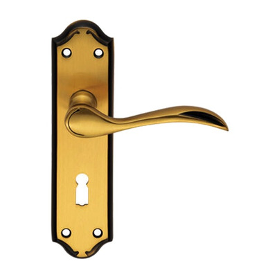 Carlisle Brass Madrid Door Handles On Backplate, Florentine Bronze - DL190FB (sold in pairs) LOCK (WITH KEYHOLE)