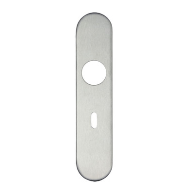 Zoo Hardware ZCS Architectural Radius Cover Plates, Satin Stainless Steel - ZCS31RSS (sold in pairs) EURO PROFILE LOCK COVER PLATE (WITH CYLINDER HOLE) - DIN 72mm C/C