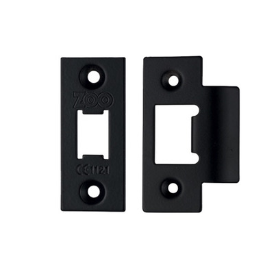 Zoo Hardware Face Plate And Strike Plate Accessory Pack, Powder Coated Black - ZLAP01PCB POWDER COATED BLACK