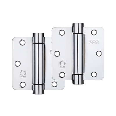 Zoo Hardware 3.5" Spring Hinge Plus Slave Pack, Polished Stainless Steel - ZSHPCP  POLISHED CHROME