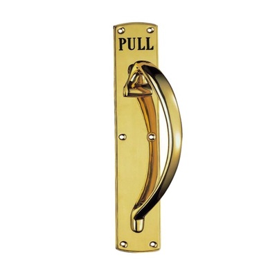 Carlisle Brass Engraved Large Pull Handle (Left Or Right Hand), Polished Brass - PF103E POLISHED BRASS - RIGHT HAND