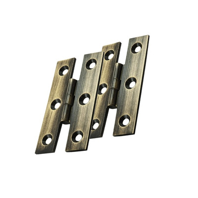 Carlisle Brass Fingertip H Pattern Hinges (64mm x 35mm), Antique Brass - FTD810AB (sold in pairs) ANTIQUE BRASS - 63mm x 38mm