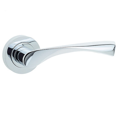 Frelan Hardware Twirl Door Handles On Round Rose, Polished Chrome - JV504PC (sold in pairs) POLISHED CHROME