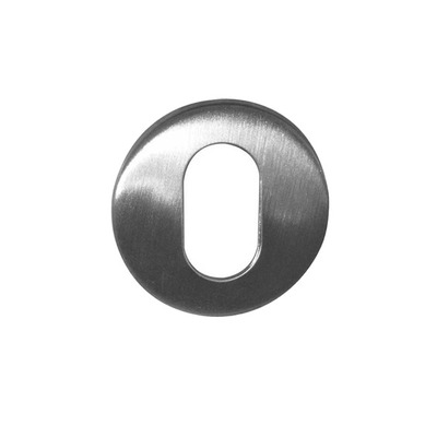 Frelan Hardware Oval Profile Escutcheon (52mm x 5mm OR 52mm x 8mm), Satin Stainless Steel - JSS04 GRADE 201 - 52mm x 8mm OVAL PROFILE (CYLINDER HOLE)