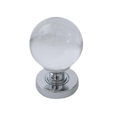 Frelan Hardware Plain Ball Glass Mortice Door Knob, Polished Chrome - JH5201PC (sold in pairs) POLISHED CHROME