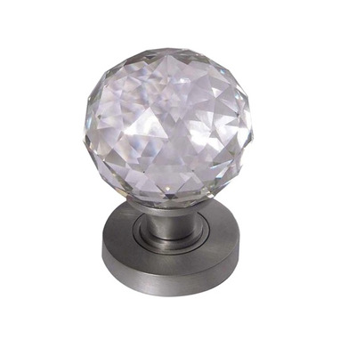 Frelan Hardware Faceted Glass Mortice Door Knob, Satin Chrome - JH5255SC (sold in pairs) SATIN CHROME